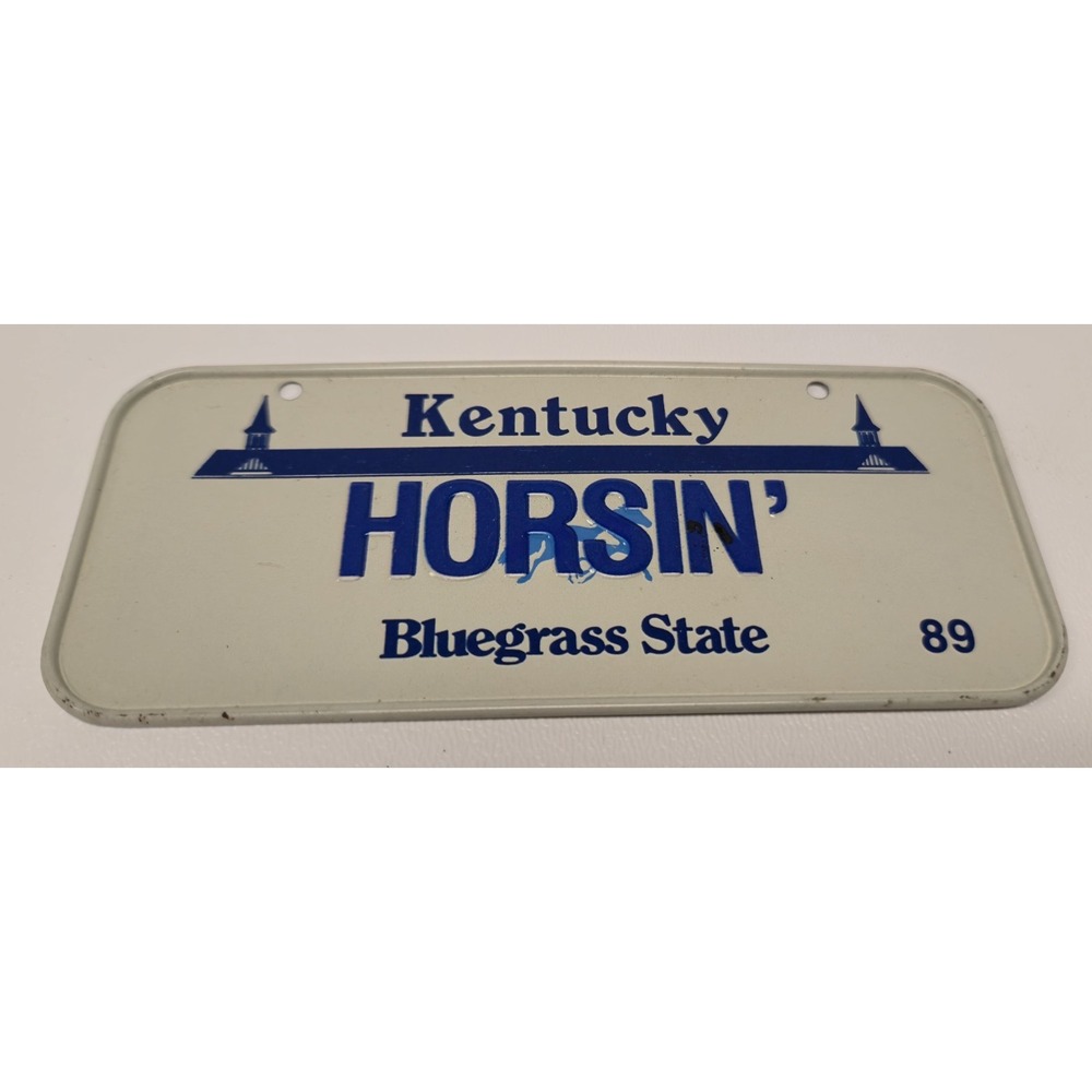 1989 Post Cereal Kentucky Horsin Metal Mini License Plate Advertising Sign